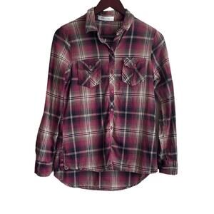 Eden & Olivia Women Top S Red Plaid Long Sleeve Button Up Western Cowgirl Grunge